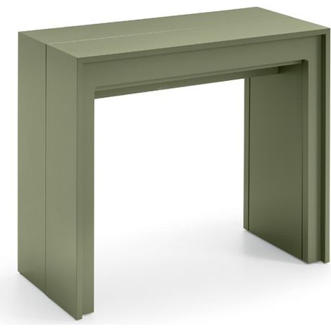 Table console extensible Pinocchio - Table convertible en MDF vert mat résistant aux rayures pour jusqu'à 10 personnes - Pierres (1/4)