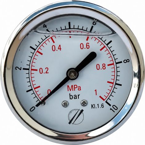 Manometro a glicerina assiale D.63 da 0 a 10 bar
