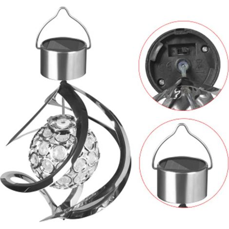 Campana de viento con energía solar, lámpara giratoria de LED de colores (1/5)