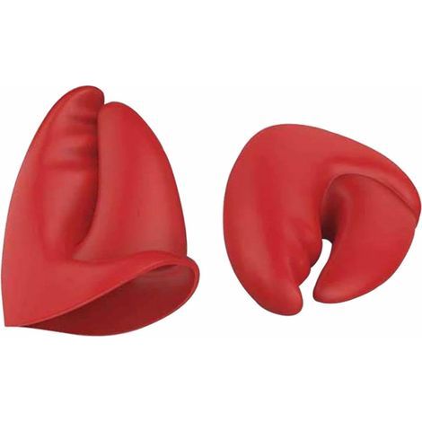 Set di 2 guanti da forno in silicone rosso a forma di chela di aragosta, guanti da cucina resistenti al calore per cuocere, cucinare e grigliare. (1/5)