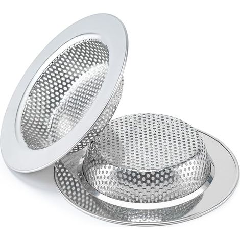 2 Pcs Sink Strainer for Most Kitchen Sink Drain Basket, Upgraded Double-Layer Safe Design Kitchen Sink Strainer (Outer Diameter 4.5 Inch) (1/5)