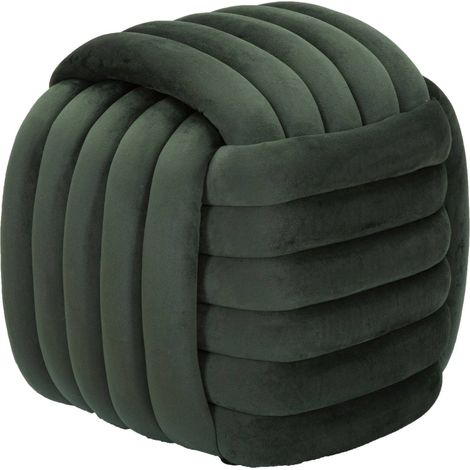 Dmora - Pouf Karori, Mehrzwecksessel, Nachttisch, Hockerhocker, 45x45 h45 cm, Grün