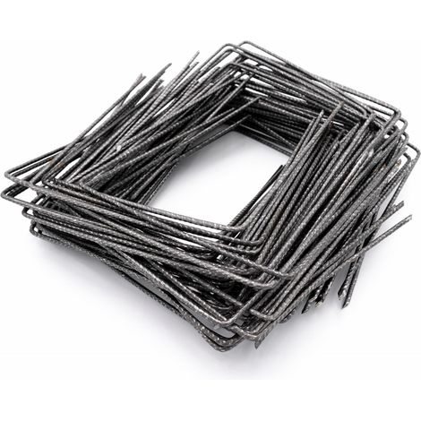 Maillestore – Agrafes en acier cranté pour toile de paillage – Lot de 100 pièces – Fixation au sol pour terrains en pente et ventés