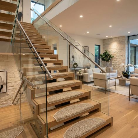 Tapis d'escalier Madrid Demi-rond Beige - Confort et style (1/5)