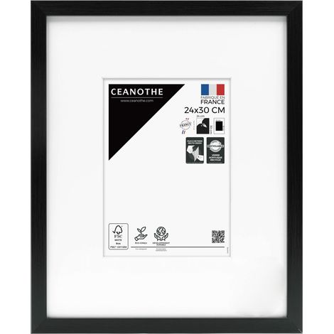 Cadre Photo Noir 24x30 cm et 30x24 cm - Convient au A4 – Baguette fine et minimaliste - Cadre Photo Wild en Résine recyclée, Fabriqué en France - Verre acrylique Incassable (1/5)