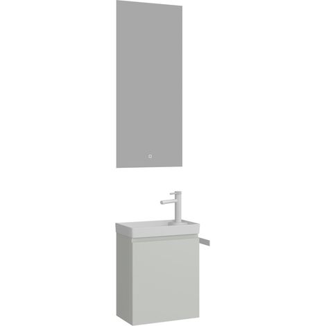 Waschtisch-Set mit Spiegel (2-teilig) "Ferla 40" – 40 x 22 x 50 cm – Matt-Kaschmir (1/3)