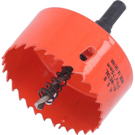 La scie cloche bimétallique HSS avec un mandrin robuste est utilisée pour fabriquer des plaques de cornhole, du bois, du PVC, des plaques de plâtre, de l'aluminium et du métal (2-15/16"). (1/5)