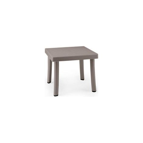 Tavolino d'appoggio per giardini e piscine in polipropilene tortora 46 x 46 centimetri