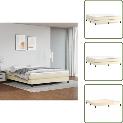 vidaXL Cadre de lit sans matelas crème 180x200 cm similicuir