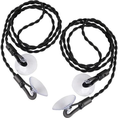 Tendedero de viaje, tendedero retráctil de 2 piezas con ventosas, portátil para uso en interiores o exteriores, ideal para viajes, camping y senderismo, color negro - Fei Yu (1/5)