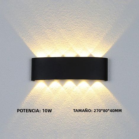 Applique murale LED étanche IP65 (blanc froid 10 W, noir), lampe de jardin en aluminium (1/5)