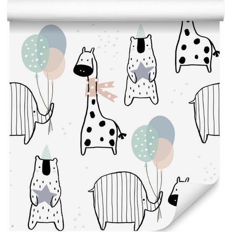 Papel pintado con motivos animales para salón y dormitorio, 50x1000 cm. (1/5)