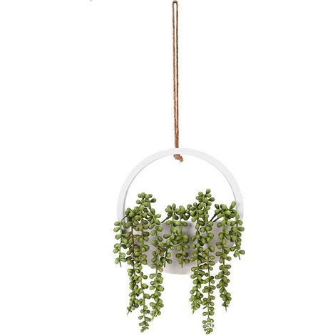 Plante artificielle suspendue succulente en pot de 30,5 cm, murale décoration intérieure et extérieure (1 pièce), plantes vertes + pots (1/5)