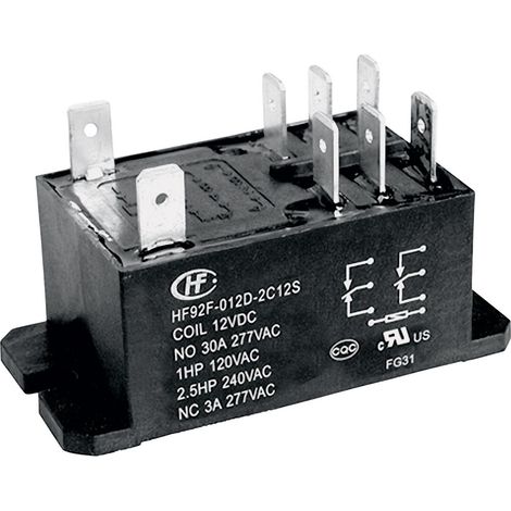 Hongfa HF92F-012D-2A21S Steckrelais 12 V/DC 30 A 2 Schließer 1 St.