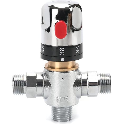 1 Robinet Mitigeur Thermostatique, Laiton Massif, Connecteur G 1/2, Graduation Centigrade, Salle De Bain