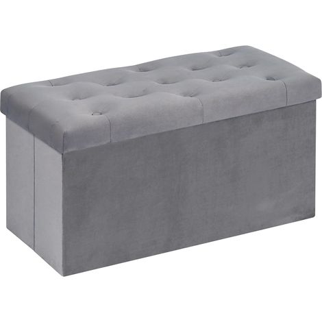 Banc Coffre Rangement Tabouret Pliant,Gris,Charge Max de 300kg Capacité 80 L Grand Coffre a Jouet Meuble 80 X 40 X 40cm (1/5)