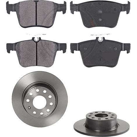 KIT FRENI POSTERIORI compatibile con VW T-ROC (A11) - DISCHI + PASTIGLIE OEM: P 85 124 , P 85 125 / 18589 , 18117 /SOSTITUZIONE DIRETTA/BASSA POLVERE/SILENZIOSO (1/5)