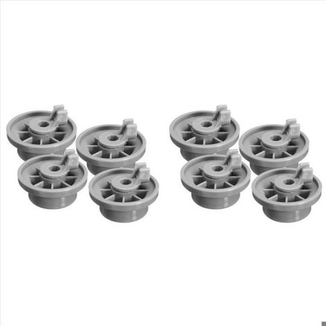 8 Roues de Rail, Plastique Gris, Diamètre 36mm, Pour Lave-Vaisselle Panier Inférieur (1/5)
