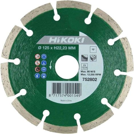 Disco diamante segmentado 125x22,2x7mm material variador HIKOKI 752802