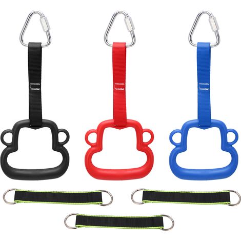 3PCS Anneaux de Gymnastique Enfants - ABS Multicolore avec Sangles pour Exercices à la Maison, Fitness et Jeu (1/5)