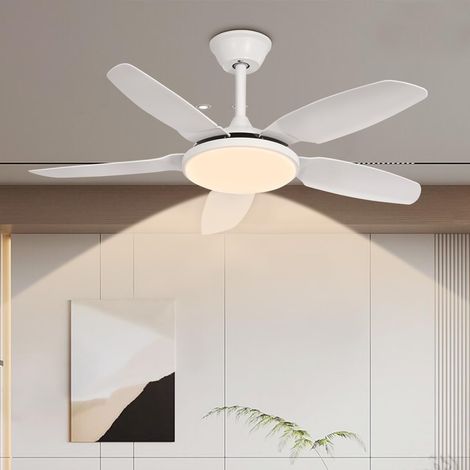 Ventilateur de plafond de 110 cm avec lumière et télécommande, Plafonnier LED à intensité variable avec 3 pales, 6 vitesses, minuterie (1/5)