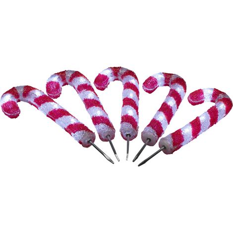 Konstsmide LED Acryl Zuckerstangen 5er-Set 40 kalt weiße Dioden (1/3)