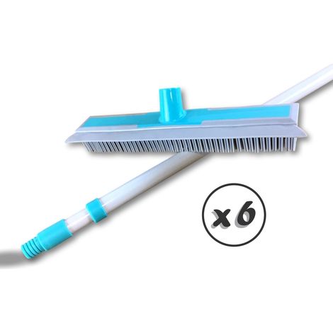Balai de coiffeur  Raclette intégrée  Sols secs et mouillés - Lot de 6 - Balai de coiffeur (1/5)