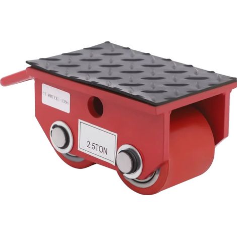 Transportador de maquinaria, capacidad de 2,5 toneladas, construcción de acero fundido duradero, rojo (1/2)