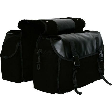 Borsa da bici, borsa da baule posteriore impermeabile, portapacchi doppio per bici, borsa portaoggetti pieghevole per pendolarismo, viaggi, picnic, ciclismo, sport all'aria aperta (nero)