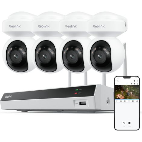 Reolink – Système de surveillance extérieur 4K 8 canaux NVR PoE – Couverture 360° avec suivi automatique – Angle panoramique 355° et inclinaison 50° (1/5)