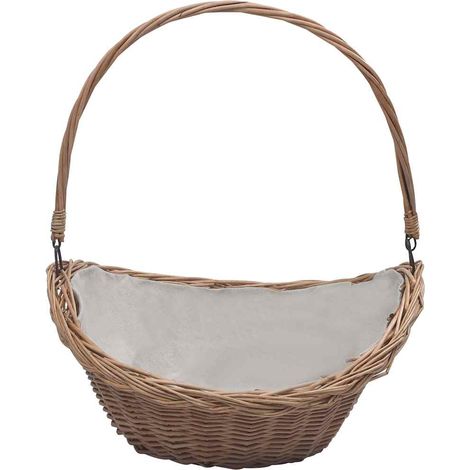 Maison Exclusive - Cesta Legna da Ardere con Manico 57x46,5x52cm Marrone in Salice (1/5)