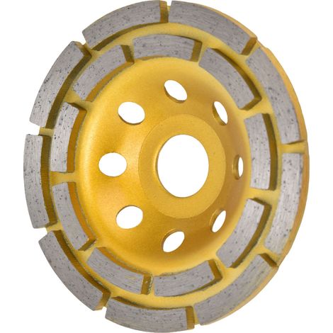 Meule à béton cupule diamant double rangée 115mm pour ponçage granit pierre marbre avec rondelles (1/5)