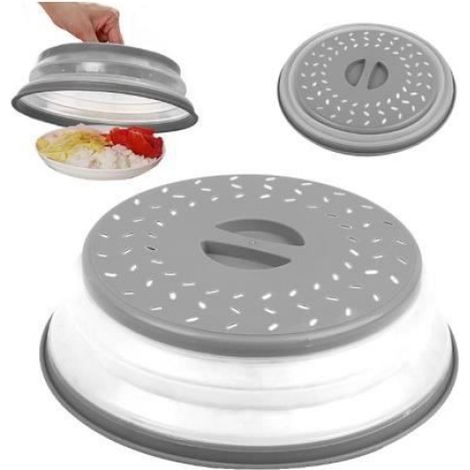 Cloche Micro Onde Cloche Micro Onde sans BPA Micro Onde Cache Anti Vapeur et Fonction Passoire (Gris) GRELOT (1/4)