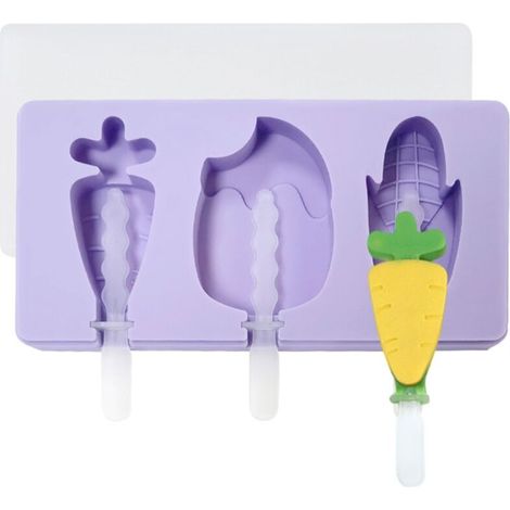Silicone molds for making homemade ice cream, frozen desserts, and cakesicles. Easy release. Dark purple. - AquaForge (1/5)