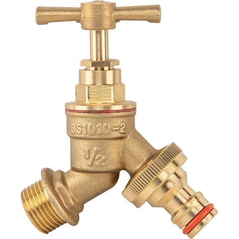 Robinet laiton 1/2 à 3/4 avec raccord rapide BR-KCR1234 (1/2)