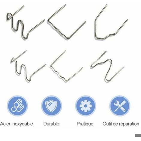 Agrafe De Réparation En Plastique - Pour Soudure Thermoplastique Pare-Chocs Automobile - Compatible Avec Agrafeuse Chaudes - 1200 Pièces (1/4)