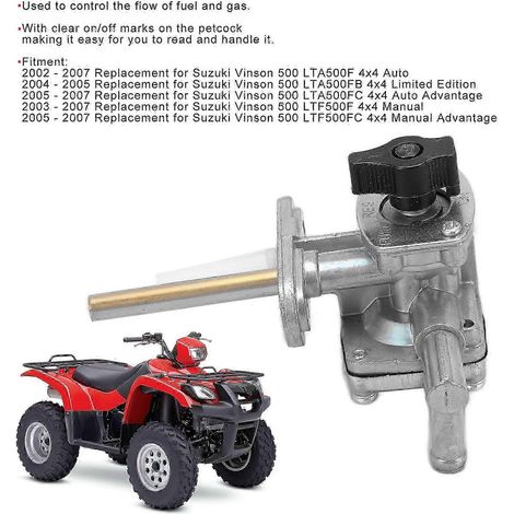 Valve d'essence pour moto 4430003G02 compatible avec le quad Suzuki QuadRunner 500 (1/2)