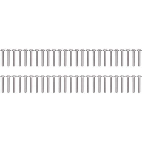 Vis M8x50mm, Lot de 50 Vis à Tête Cylindrique Bombée à Embase, Inox A2-70, Boulons à Six Creux (1/5)