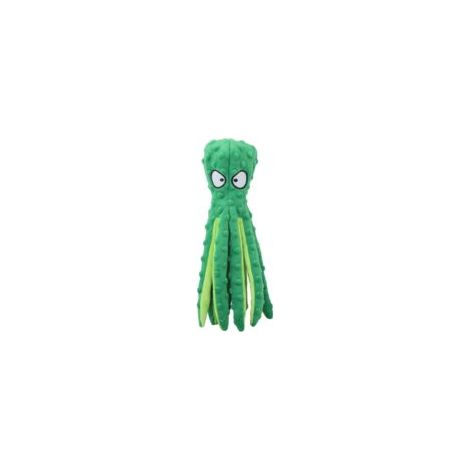 2 jouets pieuvres qui couinent pour animaux, peluches froissées sans rembourrage, couleur verte (1/3)