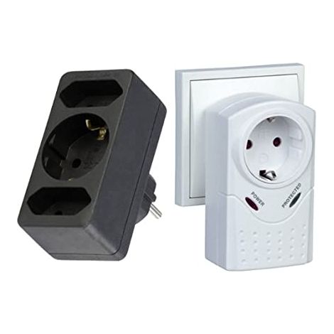 REV transition plug 2-fold + 1 Safety contact black marca