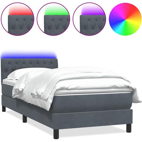 Maison Exclusive - Cama box spring con colchón y LED terciopelo g (1/5)