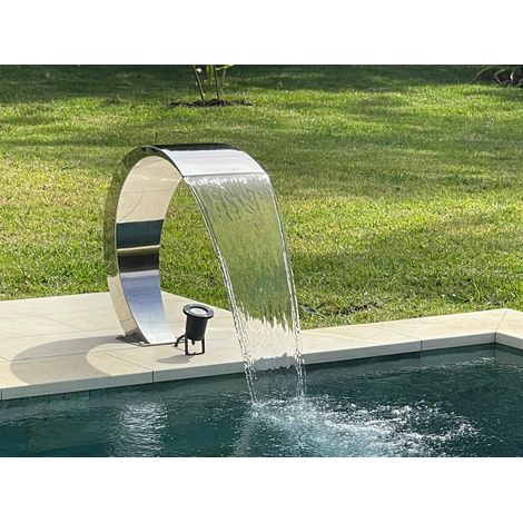 ZENLYS Cascade pour Piscine Inox 316 pour piscine au sel chlore Cobra Hauteur 65cm (1/5)