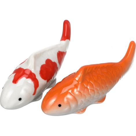 Décorations de Poissons Flottants Ambiance Noël en Céramique Orange 2 Pcs (1/5)