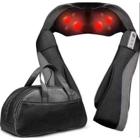 Back and Neck Massager, 3d Thermal Cervical Massager, Back Massage to Relieve Muscle Pain, Pu Leather, Gifts for Women and Men, Plug-in Model (1/5)