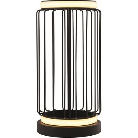 CIRCOLO 1L CAGE Led Lampe à poser métal noir, diffuseur silicone blanc, 12w 365 lumens 3000k, avec interrupteur. (1/4)