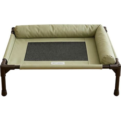 Lit surélevé pour chat – Hamac respirant lavable pour le cou, lit surélevé rafraîchissant pour animal domestique, construction stable à quatre piliers, fonction de relaxation orthopédique, accessoire