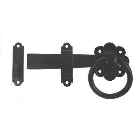 1136 Ring Gate Latch Epoxy Black - 152mm / 6" - Box of 5