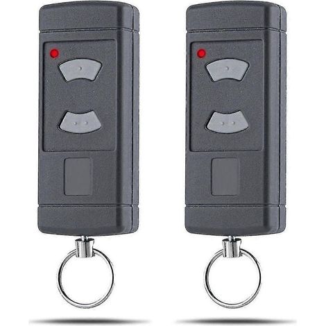 Lot de 2 émetteurs de porte de garage 40,685 MHz – Compatibles HSE2-40, HS4-40, HSM4-40 – Programmation facile – Plastique gris (1/4)