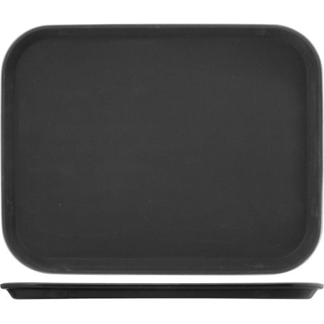 H&h vassoio rettangolare in plastica nero antiscivolo cm40x30