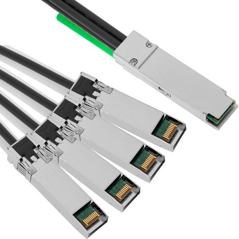 BeMatik - QSFP + Câble SFF-8436-4 SFF-8431 SFP + 40 Gigabit 2m (1/5)